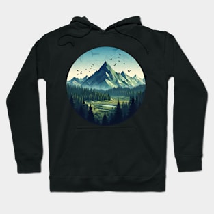 Low Poly Forest and Mountain Hoodie